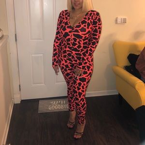 Custom animal print jumpsuit size large